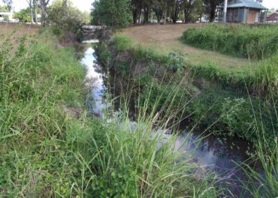 Barr St Park July 2007 steep-sided weedy channel