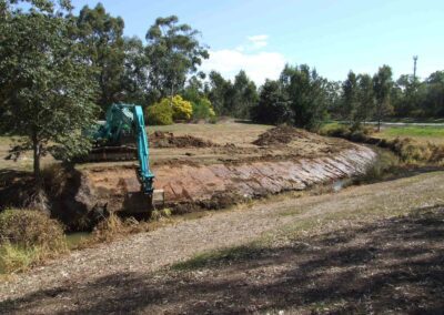 Barr St Park August 2007 Creating a gentler slope
