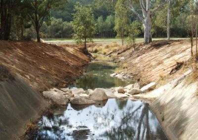 Barr St Park August 2007 Creating a rock barrier